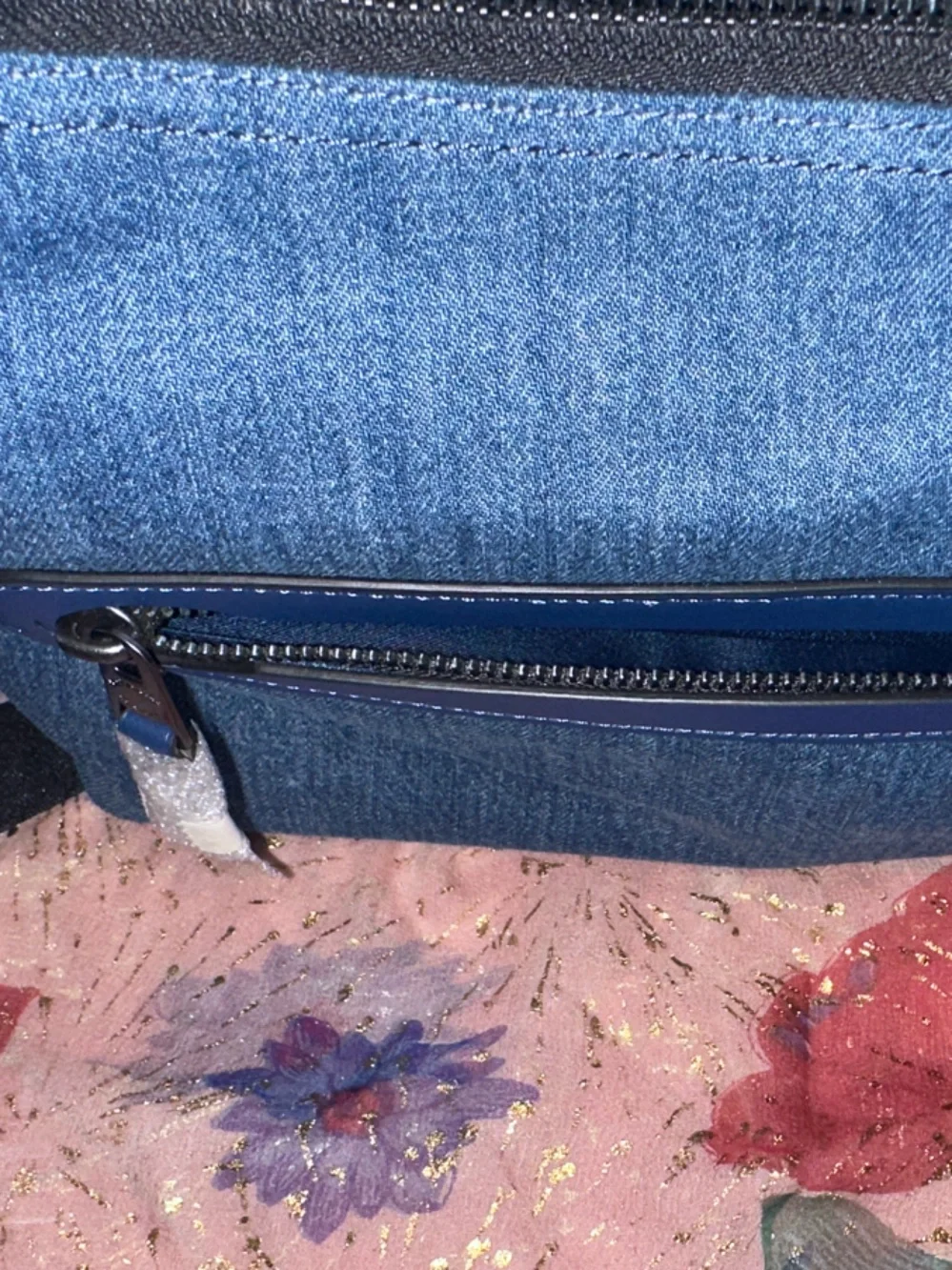 Coach Denim Bag with Black Strap